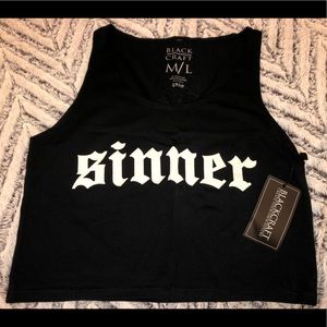 SINNER Black Craft Cult crop top